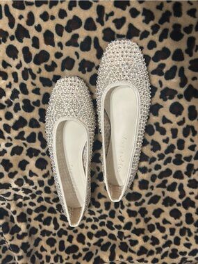 Copper Key Crystal Embellished Flats Size 7.5